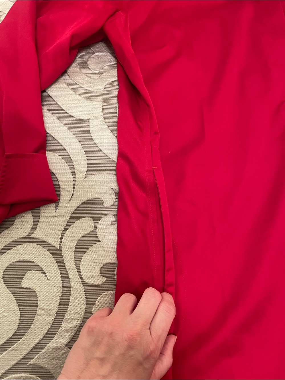 Chico's Bright Red No Iron Button-Down Tunic Top Size 3 - Picture 4 of 7
